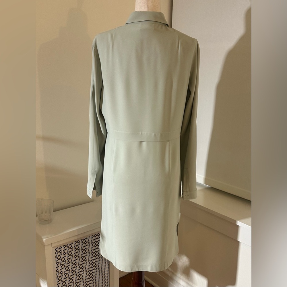 Akris for Saks Fifth Avenue Sage Green Long Sleeve Dress - Picture 3 of 16